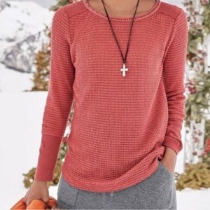 Sundance Everly Pink Waffle Knit Ribbon Thermal